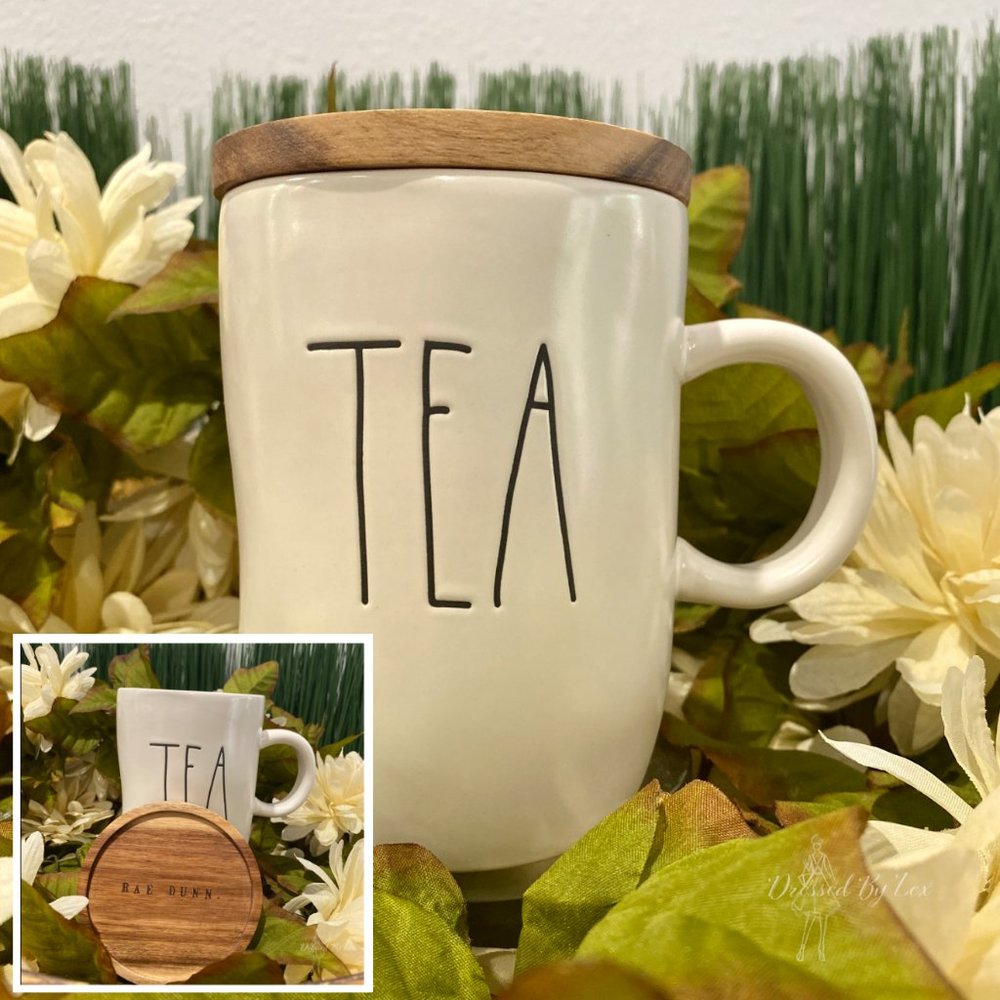 Rae Dunn COFFEE Mug w/ wood Coaster/Lid - Picture 5 of 7